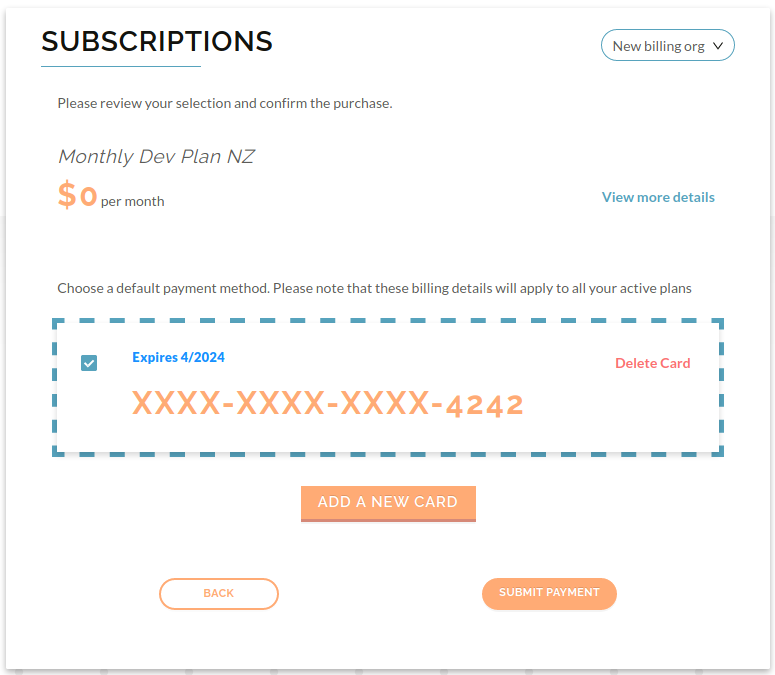 image of the raytio subscriptions page