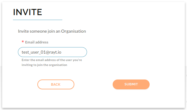 image of the invite someone to join organization form page