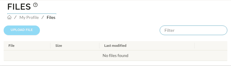 image of my files homepage
