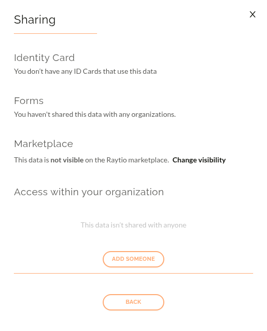 image of the manage sharing dialog with Add Someone