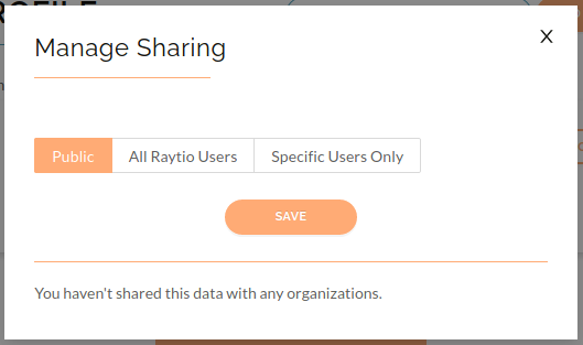 image of the manage sharing popup on the public tab